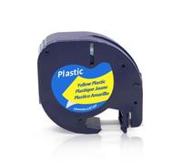 PHOVYAFI 91200 Cinta Compatible de 12 mm de 12 mm en Blanco para la Impresora de Etiqueta LT100H 91203 Máquina de etiquetado(Black on Yellow)