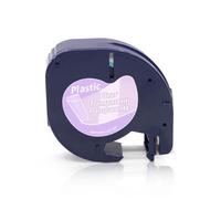 PHOVYAFI 91200 Cinta Compatible de 12 mm de 12 mm en Blanco para la Impresora de Etiqueta LT100H 91203 Máquina de etiquetado(Black on Clear)