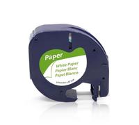 PHOVYAFI 91200 Cinta Compatible de 12 mm de 12 mm en Blanco para la Impresora de Etiqueta LT100H 91203 Máquina de etiquetado(White Paper)