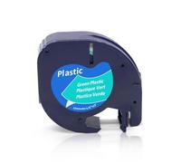 PHOVYAFI 91200 Cinta Compatible de 12 mm de 12 mm en Blanco para la Impresora de Etiqueta LT100H 91203 Máquina de etiquetado(Black on Green)