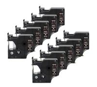 PHOVYAFI Cassette de Etiqueta Compatible con Label Manager LM 160 280 Etiqueta 12 mm D1 45020 White on Clear 280 Etiquetas(White on Black)