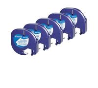 PHOVYAFI Cinta de Etiqueta de Papel de plástico Multicolor de 12 mm 5pk 4M Compatible con Etiqueta Fabricante LT100H LT-100T Fits 91200 91201 Modelo(Plastic White)