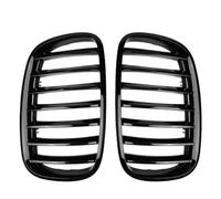 PHOVYAFI Grilla de riñón Frontal Negro de 2 Piezas compatibles con x5 e70 x6 e71 2007 a 2014 Modelos de Malla de Lisas(Black Single Slat)