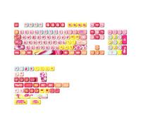 PHOVYAFI Perfil Moa de 140 Key PBT Dye-Sub KeyCap Conjunto de teclados mecánicos compatibles con el diseño ISO y ANSI MX(Rainbow Candy)