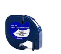 PHOVYAFI Recambios de Cinta de Papel de 12 mm x 4 m, Negro sobre Blanco, compatibles con rotuladoras LT-100T LT-100H QX50 91330 91200 91220(1PCS)