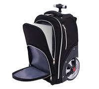 PHOYUXM Mochila con ruedas con ruedas, mochila de equipaje de mano de 45 l con rueda de 7 pulgadas, altura de la barra de tracción 30 - 51 cm, mochila para portátil de 15 pulgadas, mochila de viaje