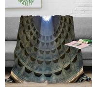 PHQAZWSXE Estampado 3D Ancient Architecture Manta para Aire Acondicionado Ropa de Cama Ligera Roman Dome Plaid para Verano Transpirable para Estudiantes en habitación climatizada 40x50inch(100x130cm)