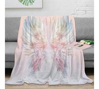 PHQAZWSXE Estampado 3D Angel Wings Pink Manta para Todas Las Estaciones Microfibra Ropa de Cama Anti-Bolitas Suave Glowing Manta versátil Suave y Transpirable para Todo el año 40x50inch(100x130cm)