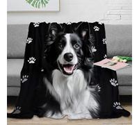PHQAZWSXE Estampado 3D Border Collie Perro Manta de Siesta Microfibra Ropa de Cama Lavable Arteistic Mascota Manta de Oficina Suave para Regalos para compañeros de Trabajo 40x50inch(100x130cm)