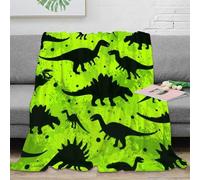 PHQAZWSXE Estampado 3D Dinosaur Silhouette Plaid de sofá Microfibra Ropa de Cama no desprende Pelusa Vintage Green Pat Manta de sofá Suave para Regalos para el hogar 80×90inch(200x230cm)