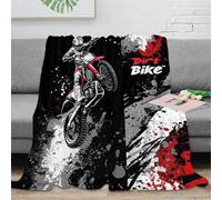 PHQAZWSXE Estampado 3D Dirt Bike Rider Plaid Microfibra Ropa de Cama Suave y cálido Motorcycle Action Manta para Aire Acondicionado Anti-Bolitas para Pisos Juveniles compartidos 60x80inch(150x200cm)