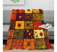PHQAZWSXE Estampado 3D Floral Quilt Pattern Manta Microfibra Ropa de Cama Anti-Bolitas y cálida Handmade Patchwork Plaid Compacto para Regalos de graduación 80×90inch(200x230cm)
