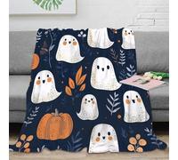 PHQAZWSXE Estampado 3D Halloween Ghosts Manta de Siesta Microfibra Ropa de Cama Lavable Bonito Dibujo Animado 1 Manta de Oficina Suave para Regalos para compañeros de Trabajo 60x80inch(150x200cm)