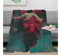 PHQAZWSXE Estampado 3D Jesus Christ Manta de salón Microfibra Ropa de Cama esponjosa Spiritual Arte Plaid de salón Lavable para jóvenes en casa compartida 40x50inch(100x130cm)
