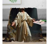 PHQAZWSXE Estampado 3D Jesus Christ Manta para Todas Las Estaciones Microfibra Ropa de Cama versátil Religious Arte frazada Suave 40x50inch(100x130cm)