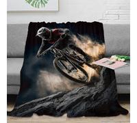 PHQAZWSXE Estampado 3D MountainBikeRider Manta de Viaje Microfibra Ropa de Cama Anti-Bolitas ActionSportsStyle Manta de Oficina compacta y Suave Lavable para Oficina 50x60inch(127x152cm)