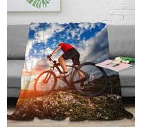 PHQAZWSXE Estampado 3D MountainBikeRider Manta Microfibra Ropa de Cama compacta y Suave Al Aire libreAdvent Manta de Viaje Ligera para Estudiantes en traslados 50x60inch(127x152cm)