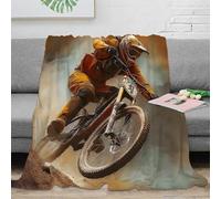 PHQAZWSXE Estampado 3D MountainBikeRider Manta térmica Microfibra Ropa de Cama Suave ActionSportsStyle Plaid térmico Lavable para Regalos de Fiestas 40x50inch(100x130cm)