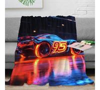 PHQAZWSXE Estampado 3D Racing Car Neon frazada Microfibra Ropa de Cama Transpirable Futuristic Sports veh Plaid de frazada Suave para Estudiantes Durante Clases Online 60x80inch(150x200cm)