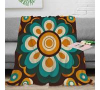 PHQAZWSXE Estampado 3D Retro Flower Design Manta Microfibra Ropa de Cama Suave y cálida Psychedelic Pattern Plaid Transpirable Anti-Bolitas para Uso doméstico 80×90inch(200x230cm)
