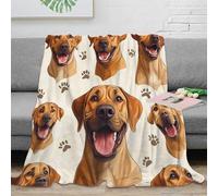 PHQAZWSXE Estampado 3D Ridgeback Perro Manta térmica Microfibra Ropa de Cama no desprende Pelusa Dibujo ilustracion Plaid térmico Esponjoso y cálido Transpirable para Invierno 70×80inch(180x200cm)