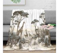 PHQAZWSXE Estampado 3D Safari Animals Plaid térmico Microfibra Ropa de Cama Aislante African Wildlife Manta para Aire Acondicionado Suave y esponjosa para ambientes climatizados 60x80inch(150x200cm)