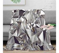 PHQAZWSXE Estampado 3D Sparkling caratas Manta de Siesta Microfibra Ropa de Cama Lavable Modern Geometric de Manta de Oficina Suave para Regalos para compañeros de Trabajo 50x60inch(127x152cm)