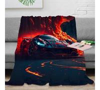 PHQAZWSXE Estampado 3D Sports-Car-Racing Manta de habitación Microfibra Ropa de Cama Suave Digital-Arte Plaid de habitación cálido y Esponjoso Lavable para Descanso Nocturno 40x50inch(100x130cm)