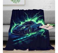 PHQAZWSXE Estampado 3D Sports Car Racing Manta térmica Microfibra Ropa de Cama Lavable Electric Aura Plaid térmico Anti-Bolitas para jóvenes en Invierno riguroso 60x80inch(150x200cm)