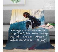 PHQAZWSXE Estampado 3D Surfing Man Manta para Aire Acondicionado Microfibra Ropa de Cama Anti-Bolitas Ocean Adventure Plaid para Verano Suave para Regalos para Casas climatizadas 80×90inch(200x230cm)