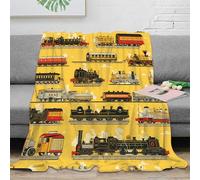PHQAZWSXE Estampado 3D Vintage Trains Manta de Oficina Microfibra Ropa de Cama cálida y Suave Classic Railway Manta de Viaje compacta Anti-Bolitas para Uso versátil 80×90inch(200x230cm)