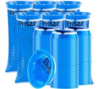 PHSZZ Paquete de 100 bolsas desechables para vómitos, resistentes a fugas, bolsa de vómito azul portátil, bolsas de 1000 ml, bolsas de vómito para vomitar náuseas y mareos por movimiento para