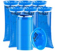PHSZZ Paquete de 40 bolsas desechables para vómitos, resistentes a fugas, bolsa de vómito azul portátil, bolsas de 1000 ml, bolsas de vómito para vomitar náuseas y mareos por movimiento para coche,