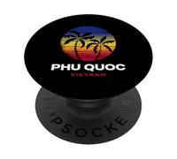 PHU QUOC, Vietnam Beach, Estilo Retro de los 80 PopSockets PopGrip Adhesivo