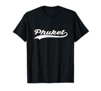 Phuket Tailandia Vintage Cursiva Nombre Ciudad Modo Vacaciones Camiseta