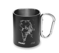 Phuket Thailand Blueprint City Map - Mosquetón de metal con asa para acampar