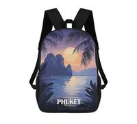 Phuket Thailand Tropical Island Sunset Mochila, Mochila Escolar Impresa En 3D, Bolsa Para El Almuerzo Escolar, Mochila De Viaje, Mochila Para Amigos, Mochila Escolar Para Niñas Y Niños 17inch