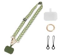 PHULWEL Cadena universal para teléfono móvil, antipiel, ajustable, para teléfonos móviles, para hombres y mujeres, correa para el cuello (negro/rosa/verde), gris, 58 cm