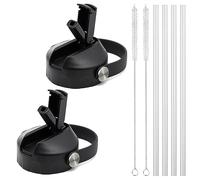 PHULWEL Tapa con Tapa para Hydro Flask Wide Mouth, Apta para Hydroflask Wide Mouth, Tapas Deportivas, Accesorios para Botellas de Agua, Tapa de Repuesto con Cierre de botón (Negro)