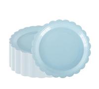 PHUNAT 50 platos de papel azul bebé de 23 cm, vajilla de fiesta resistente para cumpleaños, baby shower, decoraciones de fiesta temática azul