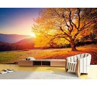 PHVRLG Fotomural No Tejido Autumn Maple Leaves Maple Trees Papel Pintado Salón Dormitorio Decoración De Pared Diseño Moderno 350Cm(W)*256Cm(H)
