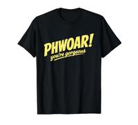 Phwoar Eres una Hermosa Broma británica Camiseta gráfica económica, Hombre, Negro, XL
