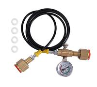 Phyachelo Adaptador de Carga de EstacióN de Recarga de CO2 de ArgóN para Tanques de Soldadura PequeñOs, con Manguera Blanda de 1,5 Metros, Calibre de 250 Bares W21.8-14