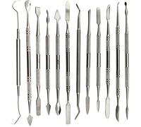 PHYHOO Juego de talladores de cera dental de doble extremo, herramientas de modelado de cera dental, púas dentales, herramienta de tallado de arcilla de cerámica polimérica, acero inoxidable, 12