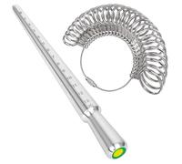 phyhoo Metal acero anillo sizer mandril Set calibre dedo tamaño medida herramienta de medición de tallas de anillos joyería Making herramientas joyería Loop US 0 - 13