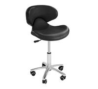 Physa - Andria Black - Taburete de peluquería con Respaldo - Regulable 45 - 59 cm - Negro