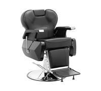 Physa Bienestar y Estilo de Vida Physa Eaves Sillón de peluquería Negro con reposapiés 57-69 cm 150 kg Piel sintética Negra Base de Acero Inoxidable Respaldo Regulable en Altura inclinable Giratorio