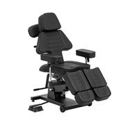 physa Camilla para tatuar hasta 300 kg regulable en altura de 60 a 75 cm, pedal, tapicería negra, almohada para rostro, reposabrazos, reposapiés y respaldo ajustables Cama de tatuaje Sillón tattoo