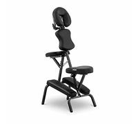 physa Silla De Masaje Plegable Sillón De Cosmética MONTPELLIER BLACK (Estructura de acero, Tapicería en PVC, Hasta 130 kg, Negro)