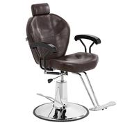 physa Sillón de Peluquería con Reposacabezas y Reposapiés Altura Regulable en 52 - 64 cm hasta 150 kg Marrón Sillón de barbero Silla de peluquería Asiento de barbería